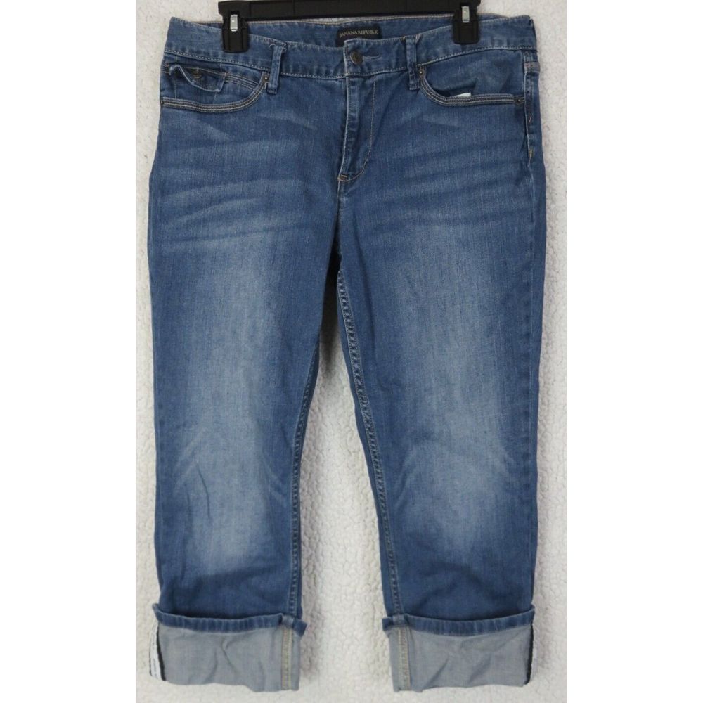 Womens Banana Republic Jeans Cropped Crop Capri Size 31 Pants Blue Capris